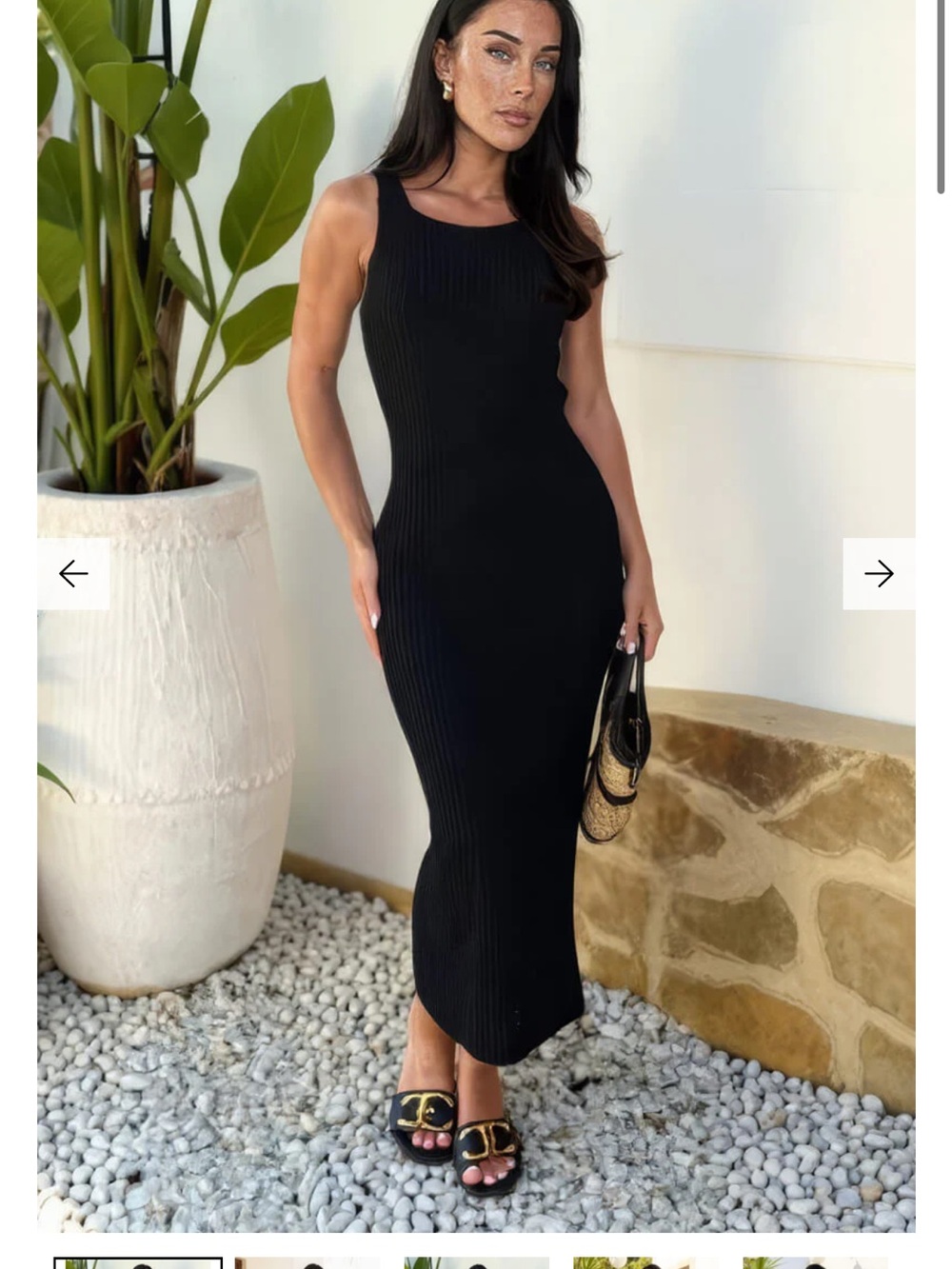 AX Paris Black Ribbed Tank Maxi Dress